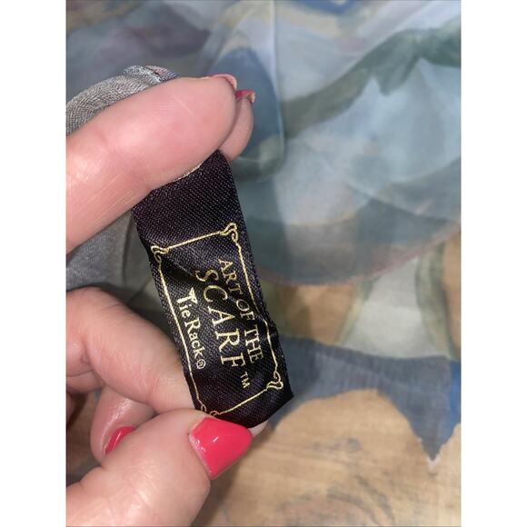 VTG Art of the Scarf Tie Rack Pastel Square Scarf Made In Italy 30”x30” - Picture 6 of 7